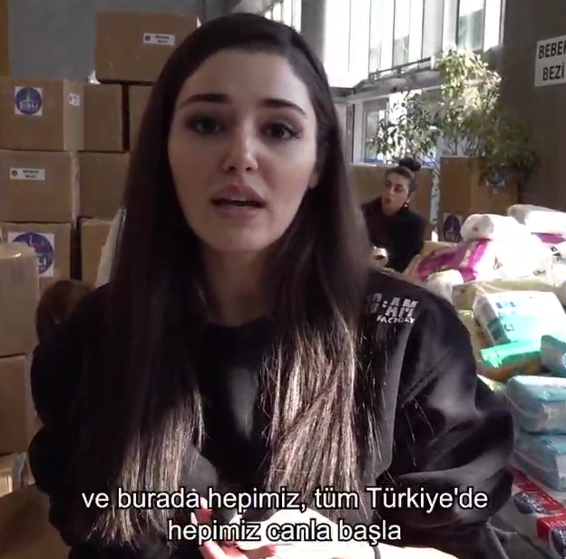 Hande Erçel depremzedeler için dört bir koldan çalışıyor